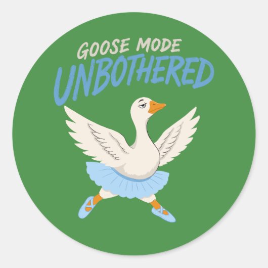 Ongeruste Gans Modus Grappige Balletgans Ronde Sticker (Voorkant)
