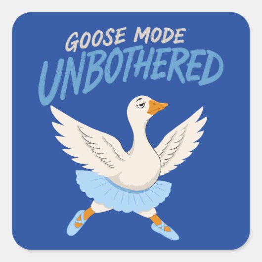Ongeruste Gans Modus Grappige Balletgans Vierkante Sticker (Voorkant)