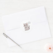 Ongeruste kat "Niet mijn probleem" Grappig ontwerp Ronde Sticker (Envelop)