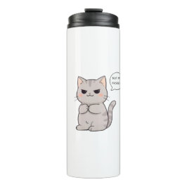 Ongeruste kat "Niet mijn probleem" Grappig ontwerp Thermosbeker