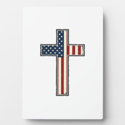 Ongeruste Patriottische Kruis Vector Ontwerp_1 Fotoplaat (voorkant)