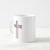 Ongeruste Patriottische Kruis Vector Ontwerp_1 Koffiemok (Voorkant links)