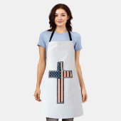 Ongeruste Patriottische Kruis Vector Ontwerp_1 Schort (Gedragen)