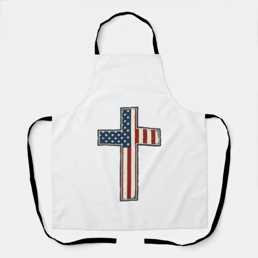 Ongeruste Patriottische Kruis Vector Ontwerp_1 Schort (Voorkant)