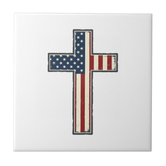 Ongeruste Patriottische Kruis Vector Ontwerp_1 Tegeltje (Voorkant)