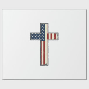 Ongeruste Patriottische Kruis Vectorontwerp_1 Cadeaupapier