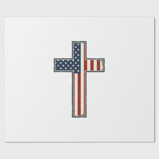 Ongeruste Patriottische Kruis Vectorontwerp_1 Cadeaupapier (Vlak)