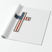 Ongeruste Patriottische Kruis Vectorontwerp_1 Cadeaupapier (Uitgerold)