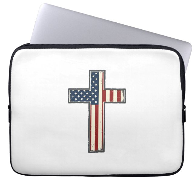 Ongeruste Patriottische Kruis Vectorontwerp_1 Laptop Sleeve (Voorkant)