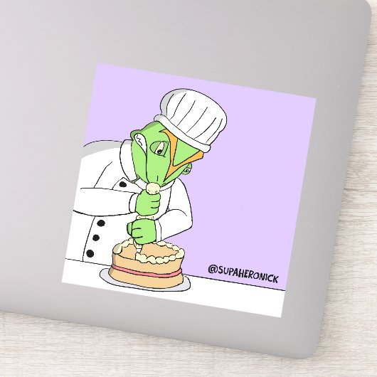 Ongeruste Pierre Cartoon Bakker Sticker (Detail)