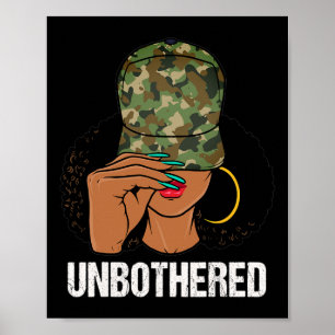 Ongeruste zwarte vrouw Locs Camo Melanine Zwarte z Poster