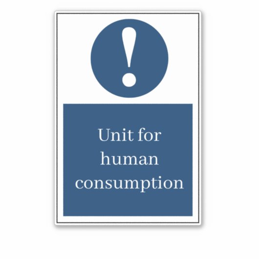 ongeschikt verbruik sticker (Voorkant)