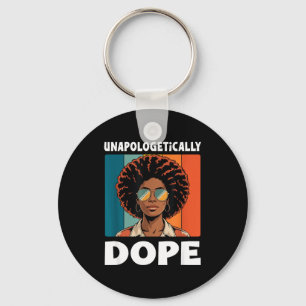 Ongeschminkt Afro Vrouw Retro Kleuren Sleutelhanger