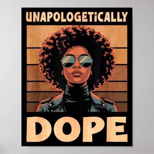 Ongeschminkt Afro Vrouw Vintage 70s Poster (Voorkant)