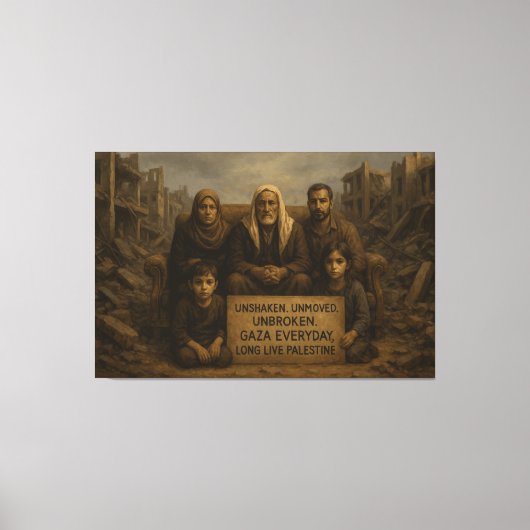 Ongeschokt. Onbewogen. Ononderbroken. — Gaza elke Canvas Afdruk (Voorkant)