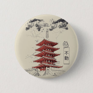 Ongeschokt - Traditioneel Japans straatmode-ontwer Ronde Button 5,7 Cm