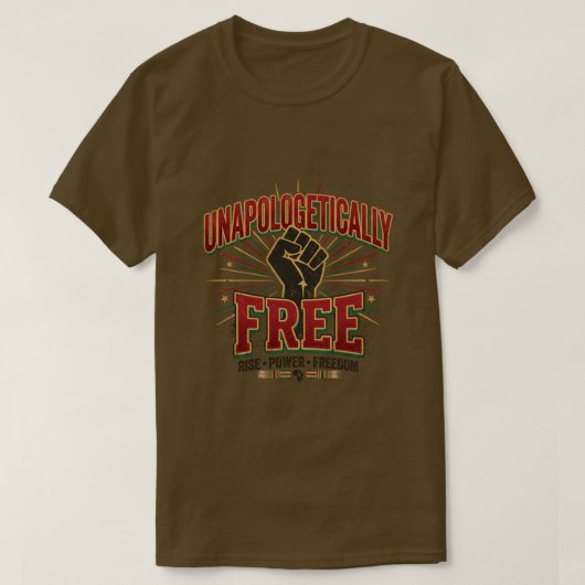 Ongeschokt vrije Juneteenth-dag T-shirt (Design voorkant)