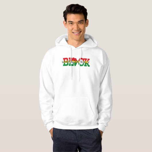 Ongeschokt zwart hoodie (Voorkant volledig)