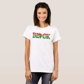 Ongeschokt zwart t-shirt (Voorkant volledig)
