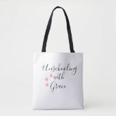 Ongeschoolde moeder Grace Hearts Tote Bag (Voorkant)