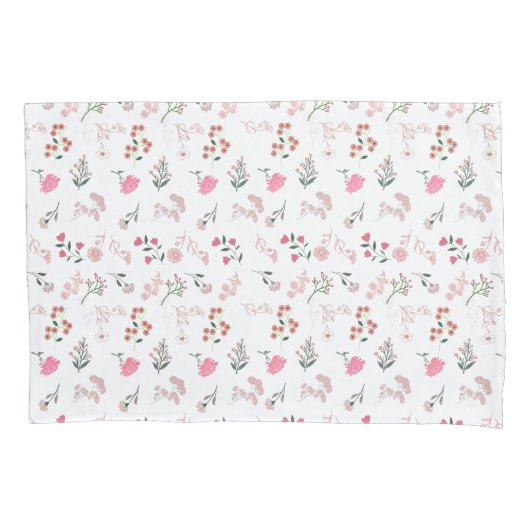 Ongesorteerde Delicate Bloemen in Patroonprint Kussensloop (Voorkant)