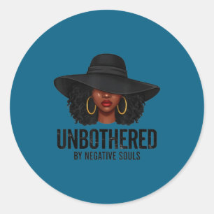 Ongestoord Door Negatieve Ziels Zwarte Vrouw Kunst Ronde Sticker