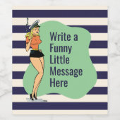 Ongestoorde houding: een retro chique pinup wijn etiket (Enkel label)