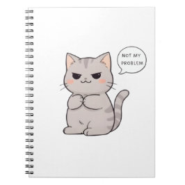 Ongestoorde kat "Niet mijn probleem" Grappig ontwe Notitieboek