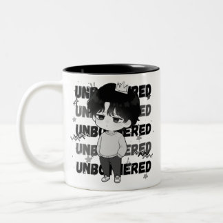Ongestoorde Kroon Herkenbare Chibi Grafische Illus Tweekleurige Koffiemok