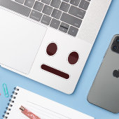 Ongestoorde Meh Gezicht Vinyl Sticker (Laptop met iPhone)