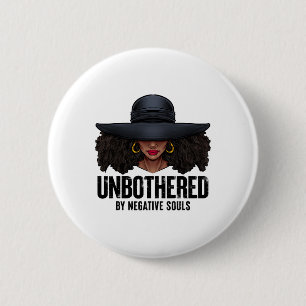 Ongestoorde Sy Black Queen Afro-Amerikaanse Dames Ronde Button 5,7 Cm