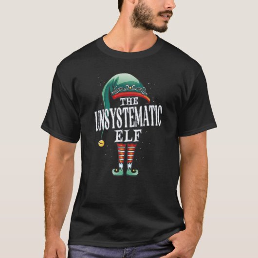 Ongesystematische Elf Kerst Groep Kerstmis Pyjama  T-shirt (Voorkant)