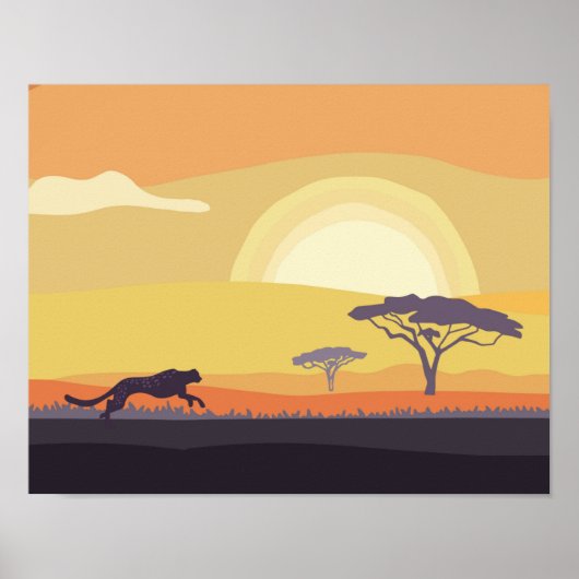 Ongetemd Cheetah 14-inch x 11-inch art afdrukken Poster (Voorkant)