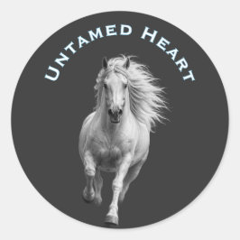 Ongetemd Hart Paardenliefhebber Ronde Sticker
