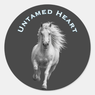 Ongetemd Hart Paardenliefhebber Ronde Sticker