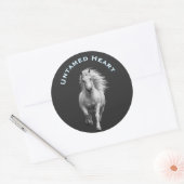 Ongetemd Hart Paardenliefhebber Ronde Sticker (Envelop)