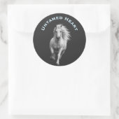 Ongetemd Hart Paardenliefhebber Ronde Sticker (Tas)