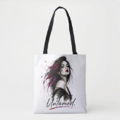 Ongetemd. Minimalistische Statement Katoenen Tas (Voorkant)