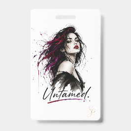 Ongetemd. Verticaal naamkaartje | Designer ID-kaar Badge