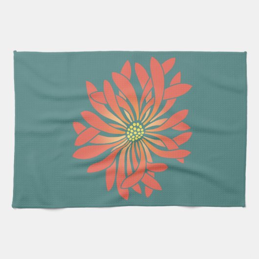 Ongetemde koraalbloem theedoek (Horizontaal)