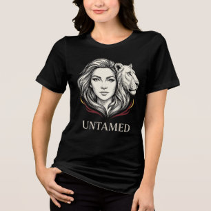 Ongetemde Leeuwin Vrouw Vrouwelijk Natuurportret Tri-Blend Shirt