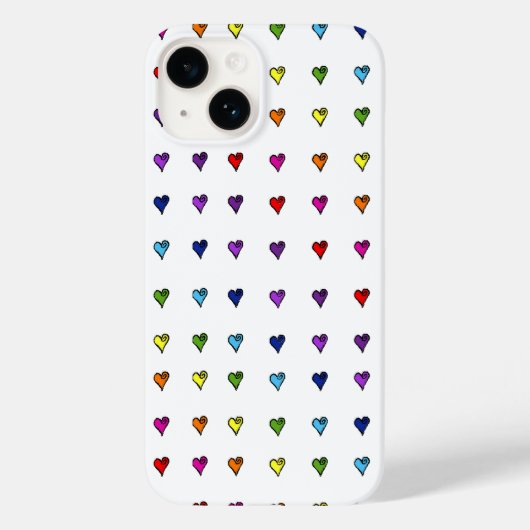 Ongetemde regenboogharten Case-Mate iPhone case (Achterkant)
