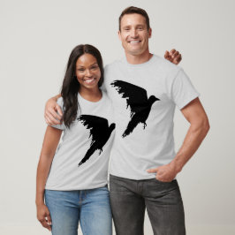 Ongetemde Vlucht Raven in Beweging T-shirt