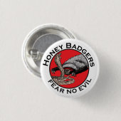 Ongevaarlijke Slechte Ratels Honing Das Rode Dier  Ronde Button 3,2 Cm (Voorkant /achterkant)