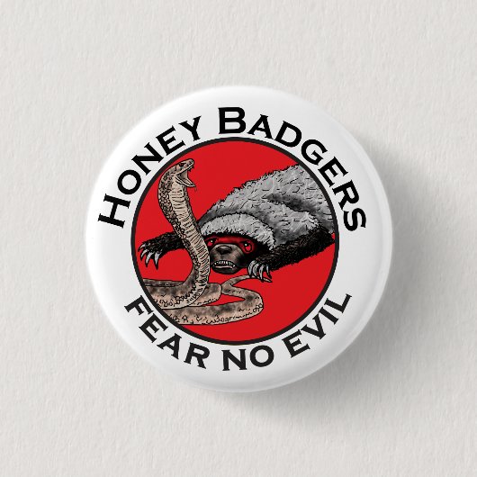 Ongevaarlijke Slechte Ratels Honing Das Rode Dier  Ronde Button 3,2 Cm (Voorkant)