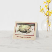 ONGEVAL HUMOR / SCHILDPAD DRAAIDE GEKANTELD OP ZIJ KAART (Gele Bloem)