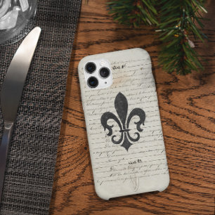 ongevallen Franse ephemera fleur de lis Case-Mate iPhone Case