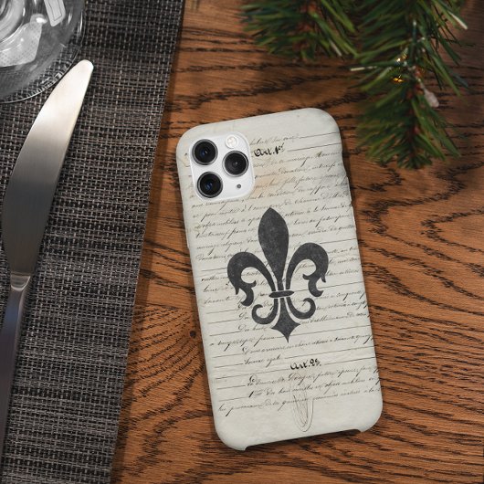 ongevallen Franse ephemera fleur de lis Case-Mate iPhone Case