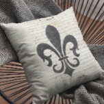 ongevallen Franse ephemera fleur de lis Kussen<br><div class="desc">Fleur De Lis tegen een  Frans Ephemera Designer Home Decor Kussen</div>
