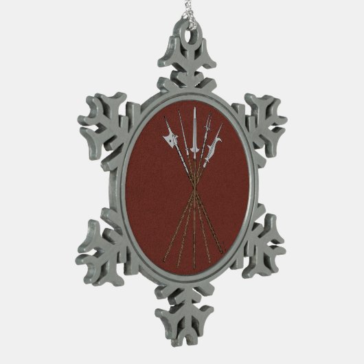 Ongeveer 16e eeuw tin sneeuwvlok ornament (Links)